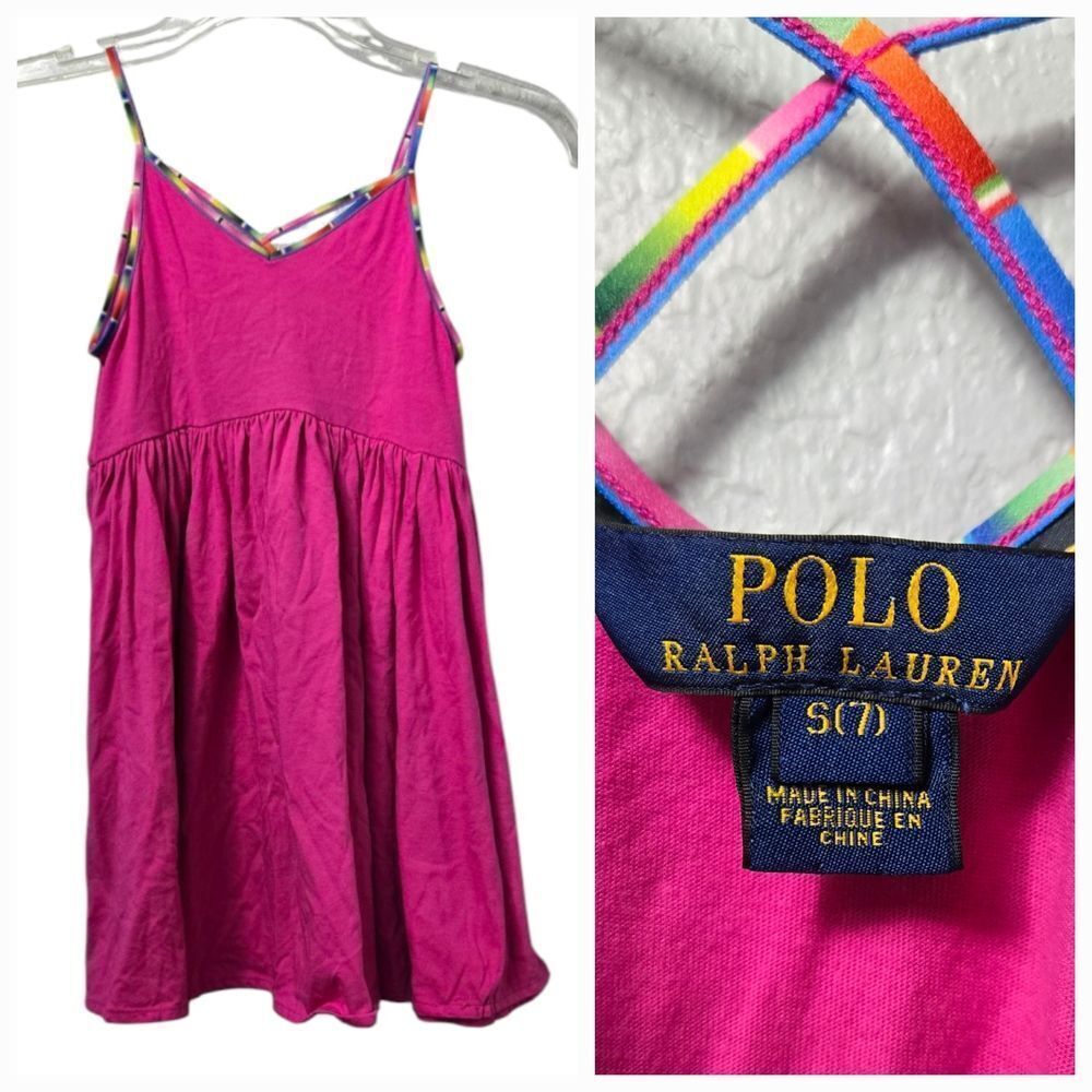 POLO Ralph Lauren Little Girls 7 Pink Soft Knit Casual Dress Sleeveless Sundress